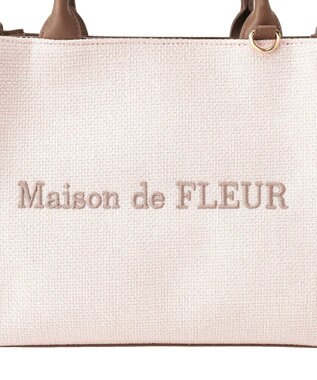 Maison de FLEUR スカーフ付きツイードスクエア２Ｗａｙトート Pink