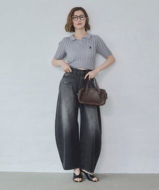 WEGO 別注USPOLO　ケーブルニットポロ グレー