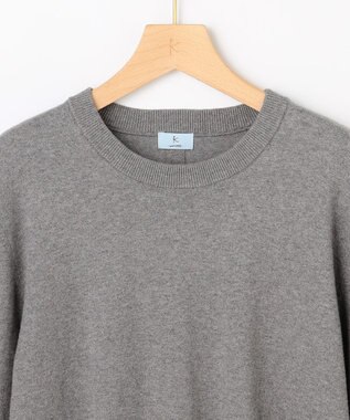 組曲 S 【加藤ローサさん着用】コットンカシミヤMIX刺繍入りニット ライトグレー系