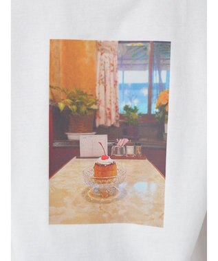 earth music&ecology レトロ喫茶プリントＴｅｅ Off White