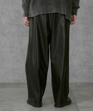 WEGO 【ユニセックス着用ITEM】合皮イージータックパンツ ブラック