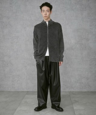 WEGO 【ユニセックス着用ITEM】合皮イージータックパンツ ブラック