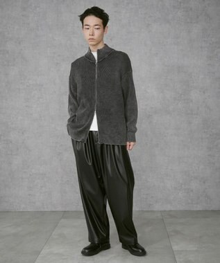 WEGO 【ユニセックス着用ITEM】合皮イージータックパンツ ブラック