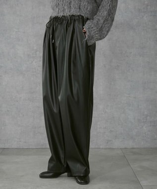 WEGO 【ユニセックス着用ITEM】合皮イージータックパンツ ブラック