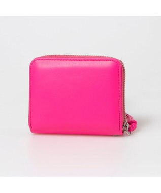 UNBILLION ペルケ perche / 蛍光レザーストラップ付き・ジャバラカードウォレット ピンク