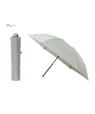 MOONBAT フルラ (FURLA) 折りたたみ傘 雨傘 ジャカード モノグラム ベア UV 軽量 グレー