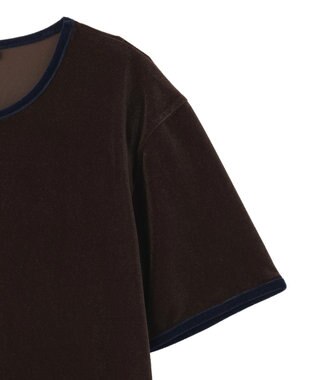 AMERICAN HOLIC シアーベロア配色プルオーバー Brown