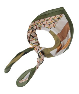 Green Parks ・ジオメトリーパターンスカーフ　７０×７０ Green