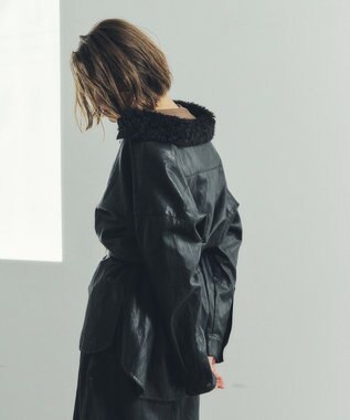 YECCA VECCA レザーライクシャツジャケット Black