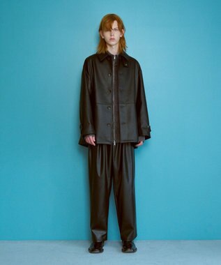 WEGO 【ユニセックス着用ITEM】合皮イージータックパンツ ブラック