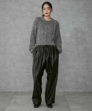 WEGO 【ユニセックス着用ITEM】合皮イージータックパンツ ブラック