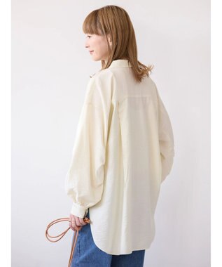 AMERICAN HOLIC 接触冷感Ｗポケット袖タックシャツチュニック Ivory