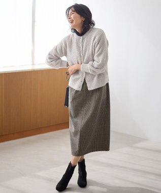 ANY シャイニーニットカーディガン シャンパン