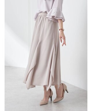 earth music&ecology ランダムイレヘムスカート Gray Beige