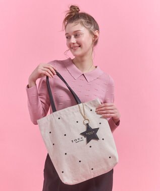 TOCCA 【chayさん着用】【WEB＆一部店舗限定・A4サイズ対応】LUCKY TWINKLE CANVASTOTE キャンバストートバッグ アイボリー系