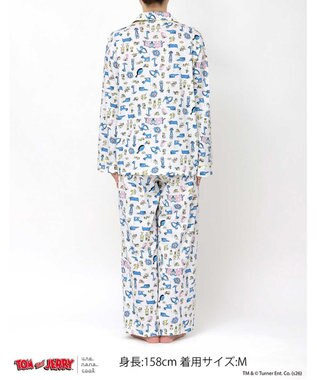 une nana cool トムとジェリー × une nana cool【綿100%】長袖開襟パジャマ アイボリー