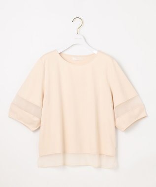 ANY SIS 【洗える】シアーコンビ プルオーバー アイボリー