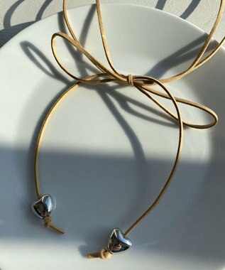 WEGO Lハートリボンチョーカー ベージュ