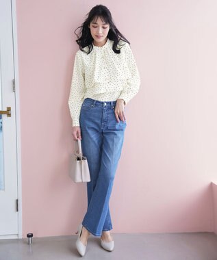 ANY SIS センタープレスセミフレア デニム インディゴ