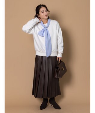 Te chichi 【泉 里香さん着用・Oggi.jp10/23掲載】レザータックプリーツスカート