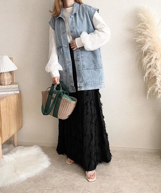 LA BAGAGERIE 【maison vert】 【ペーパー素材・多収納】ダブルハンドルかごバッグ グリーン