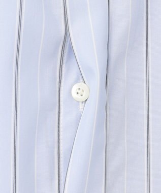 J.PRESS LADIES L 【洗える】ランダムストライプ シャツカラー ブラウス サックスブルー系1