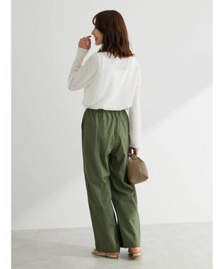 Green Parks ・Ｄｏｕｂｌｅ　Ｆｌａｇｓ　ミニリップイージーパンツ Khaki