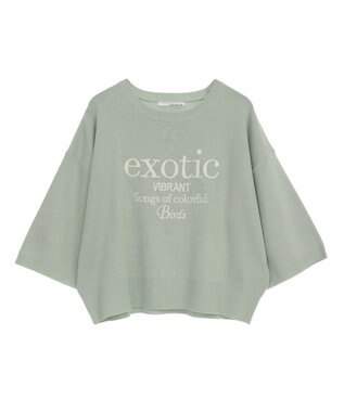 Green Parks ・ＥＬＥＮＣＡＲＥ　ＤＵＥ　ロゴ刺繍６分袖ニット Green