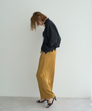 YECCA VECCA ビンテージサテンイージーワイドパンツ Camel