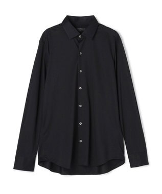 JOSEPH HOMME 【ストレッチ】ハイゲージコットンジャージー 　長袖レギュラーカラーシャツ ブラック系