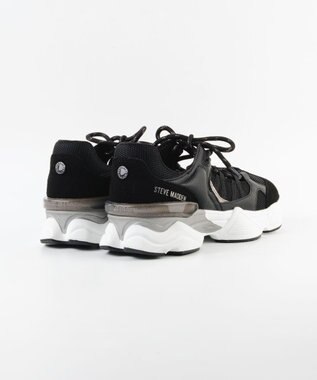 STEVE MADDEN SKYBOX ボリュームソールメタリックラインスニーカー ブラック