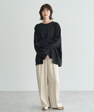 YECCA VECCA ビンテージサテンイージーワイドパンツ Light Beige