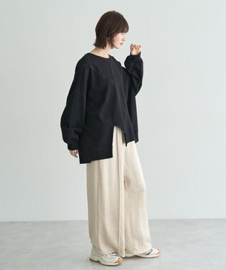 YECCA VECCA ビンテージサテンイージーワイドパンツ Light Beige