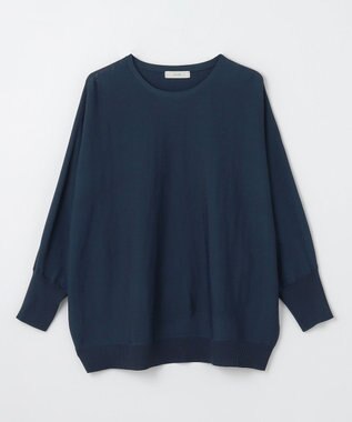 ANY 【洗濯機可/UVカット/接触冷感】クールタッチボクシーニット ネイビー