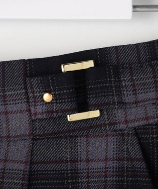 ANY SIS L ビューティサーモ2WAYストレッチチェック スカート ネイビータータン