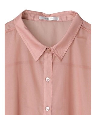 Green Parks ＥＧＯＩＳＴ　５分袖短丈シアーシャツ Pink