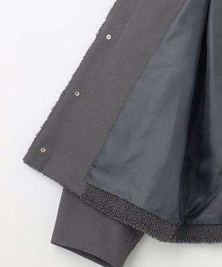 自由区 【洗える】ボアコンビ アウター スレート