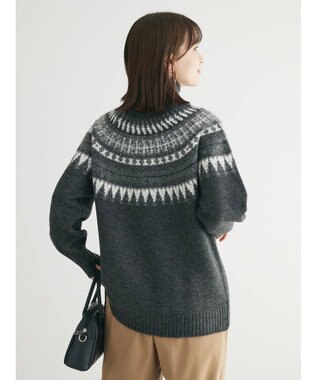 Green Parks 求心柄ニットプルオーバー Charcoal Gray