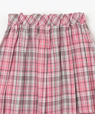 ANY KIDS ラメチェックプリーツスカパン ピンク系