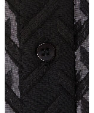 earth music&ecology ツッキリジャガードショートブラウス Black