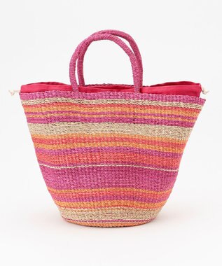 ONWARD CROSSET SELECT 【VIOLAd’ORO】MIRO アバカカラーボーダーバッグ M pink×fuchsia