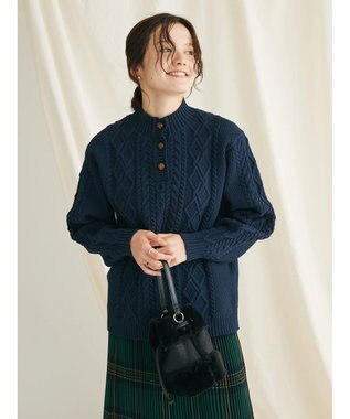 CRAFT STANDARD BOUTIQUE リサイクルポリエステルヘンリーネックプルオーバー Navy