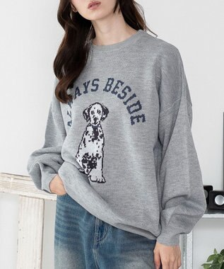 WEGO 【洗える】グラフィックニットBIGプルオーバー