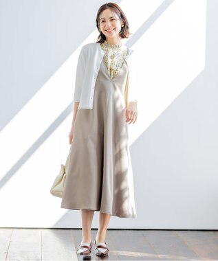 組曲 【WEB限定・シワになりにくい】ジェシーツイル ジャンパースカート ブラウン系