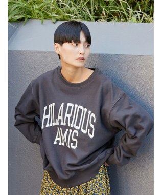 AMERICAN HOLIC ネップ裏毛ロゴスウェット Charcoal Gray