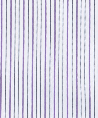 J.PRESS LADIES BEZハイネック フリル デコカラー ホワイト×パープル×ネイビー系