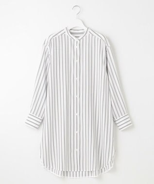 自由区 【洗える】SOMELOSテンセルチュニック シャツ オフ×スレート