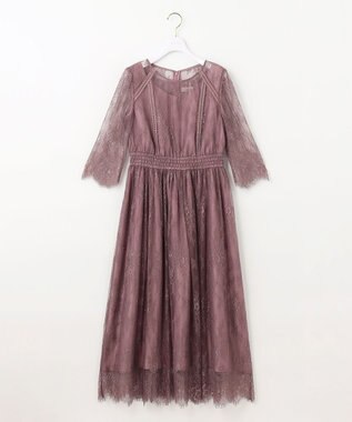 ANY SIS 【洗える】パネルレース ドレス アンティークピンク