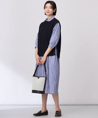 J.PRESS LADIES L 【洗える】Vis/Peスパーク クルーネック ニット ベスト ネイビー系