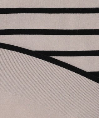 J.PRESS LADIES L 【洗える】VIGODA ボーダー ニット モカ×ブラック系